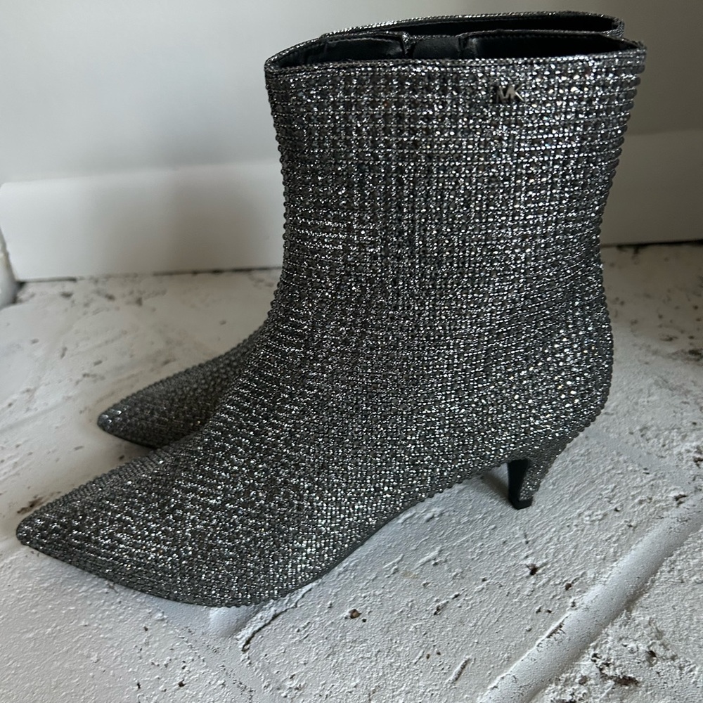 Michael Kors Silver Jeweled Ankle Boots